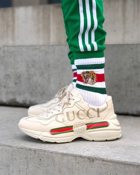 fake gucci rainbow shoes|gucci rhyton sneakers outfit.